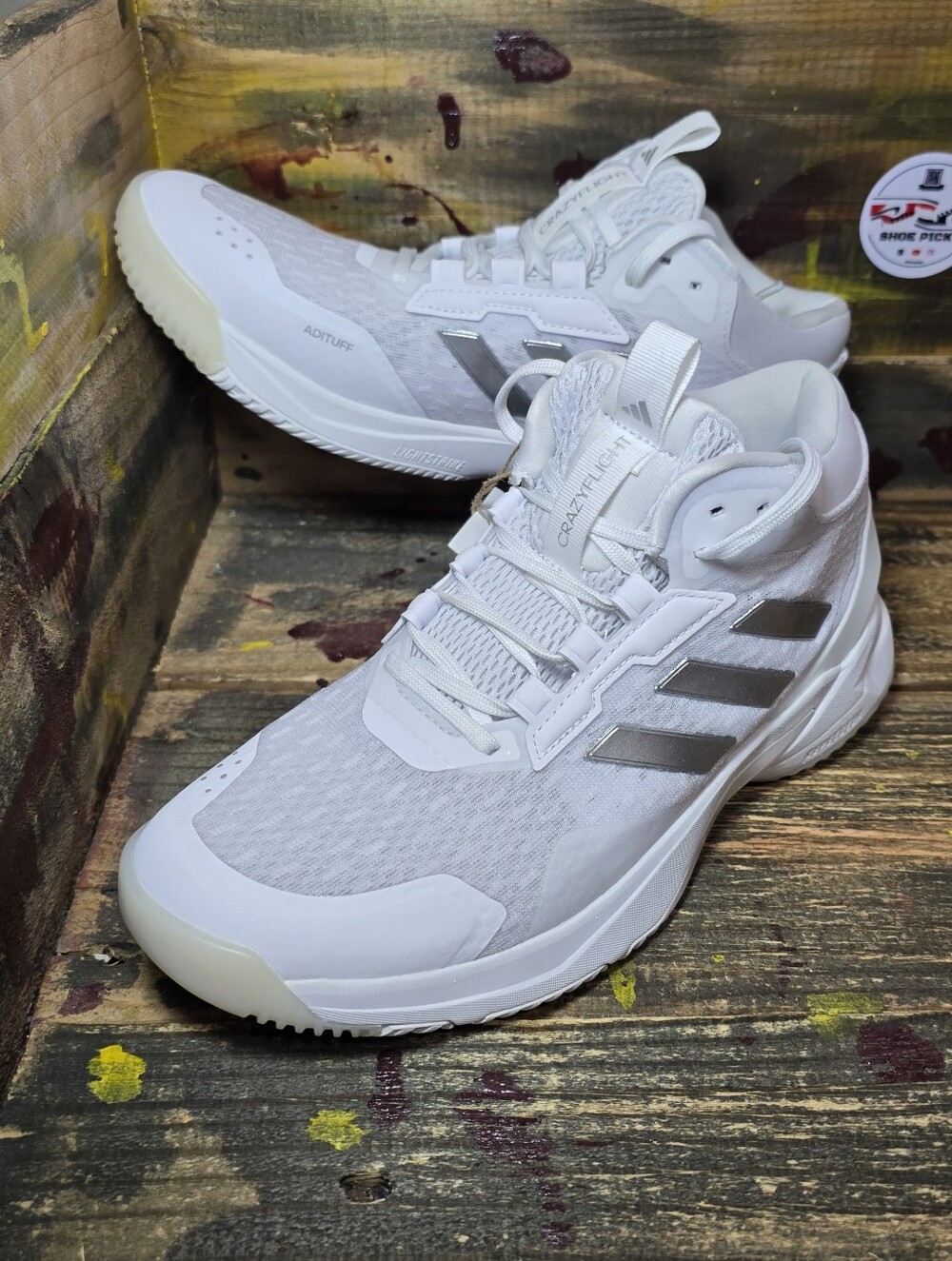 Adidas Crazyflight 6 Mid White Silver HP7030 Volleyball Shoes Womens Size 7,8